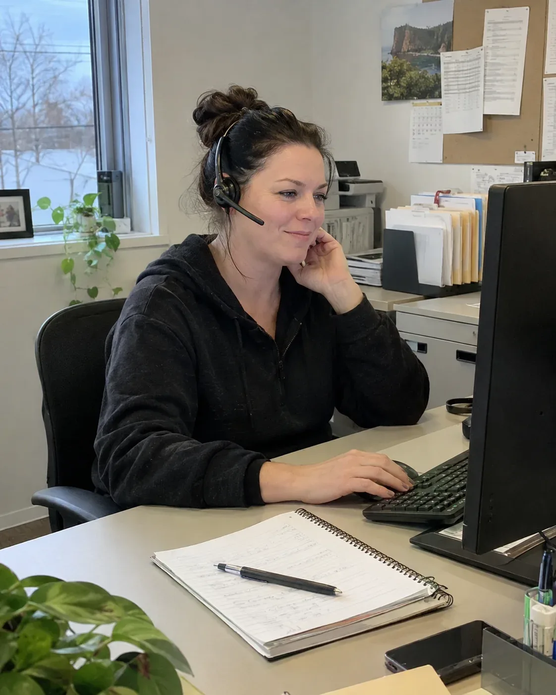 Whitby electrical service dispatcher answering customer calls